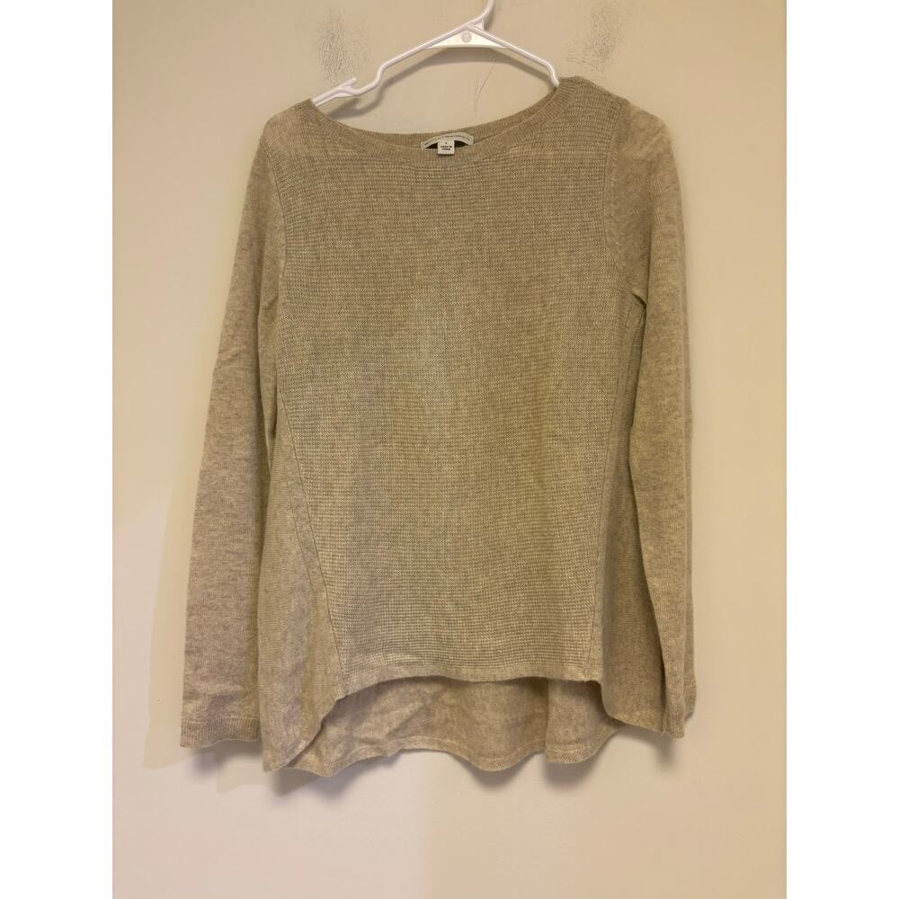 White + Warren 100% Cashmere Oatmeal Pullover Sweater Size Small